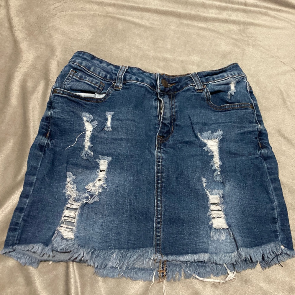 Wax Jean Mini Denim Skirt